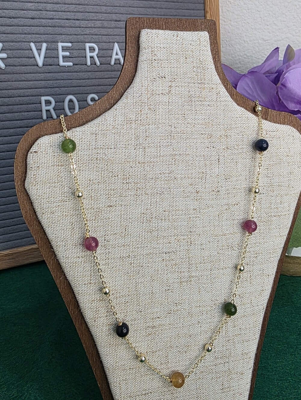 🔹️FINAL SALE🔹️Multicolor Stone Station Necklace